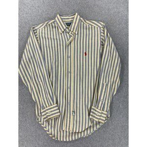 Polo Ralph Lauren Striped Long Sleeve Button Down Shirt (Boy's Size 14) Yellow